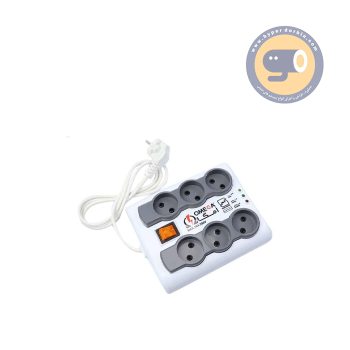 محافظ برق امگا 6 خانه کلید دار سیم 3 متری