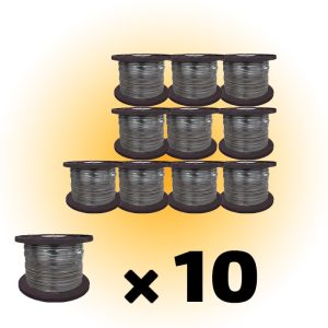 مجموعه 10 عددی کابل ترکیبی مغزی مس 0.65 برق 0.5*2 حلقه پلاستیکی 305 متری