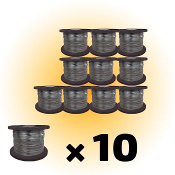 مجموعه 10 عددی کابل ترکیبی مغزی مس 0.65 برق 0.5*2 حلقه پلاستیکی 305 متری